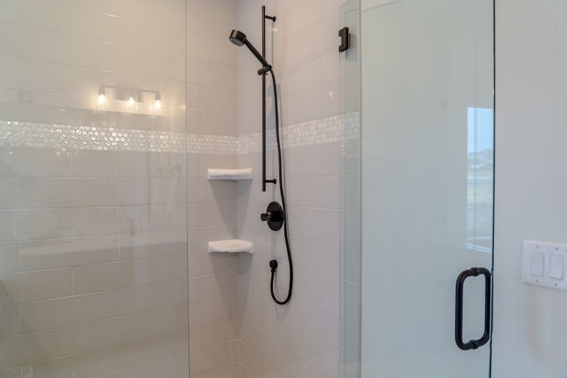 Corner Shower with Glass Doors